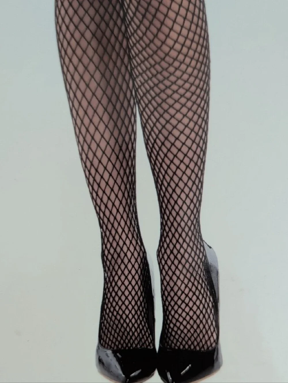 Dreamgirl Black Fishnet Stretch Vinyl  Top Thigh-Highs Stockings